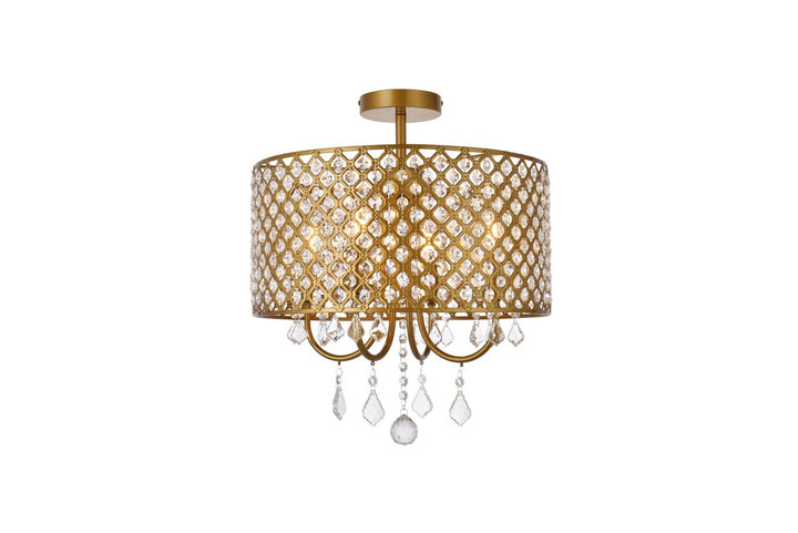 17 Inch Flush Mount In Brass by Living District