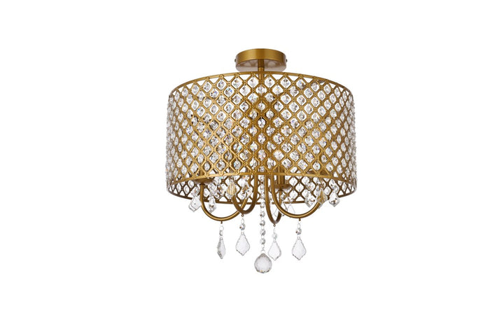 17 Inch Flush Mount In Brass