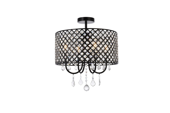 17 Inch Flush Mount In Black by Living District