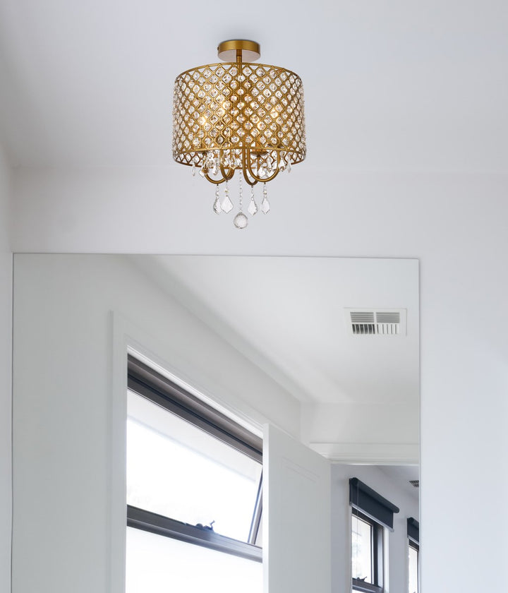 14 Inch Flush Mount In Brass