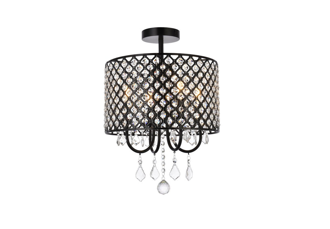 14 Inch Flush Mount In Black by Living District