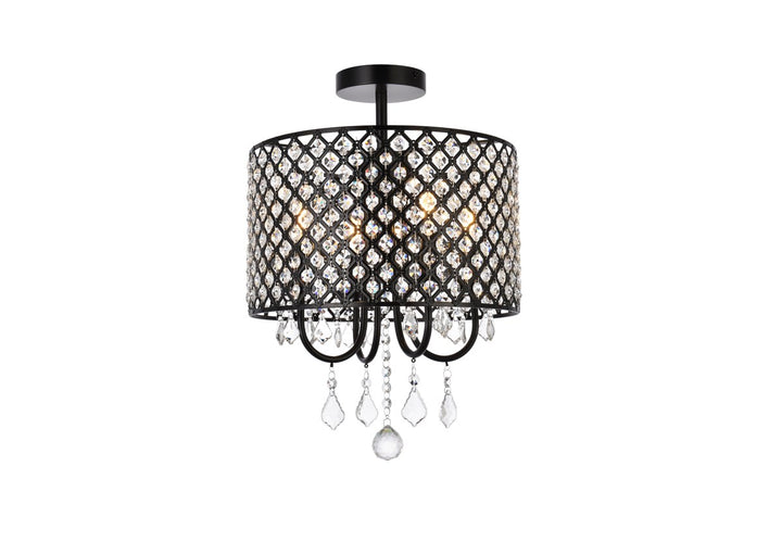 14 Inch Flush Mount In Black by Living District