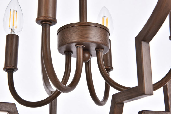 4 Lights Pendant In Weathered Oak