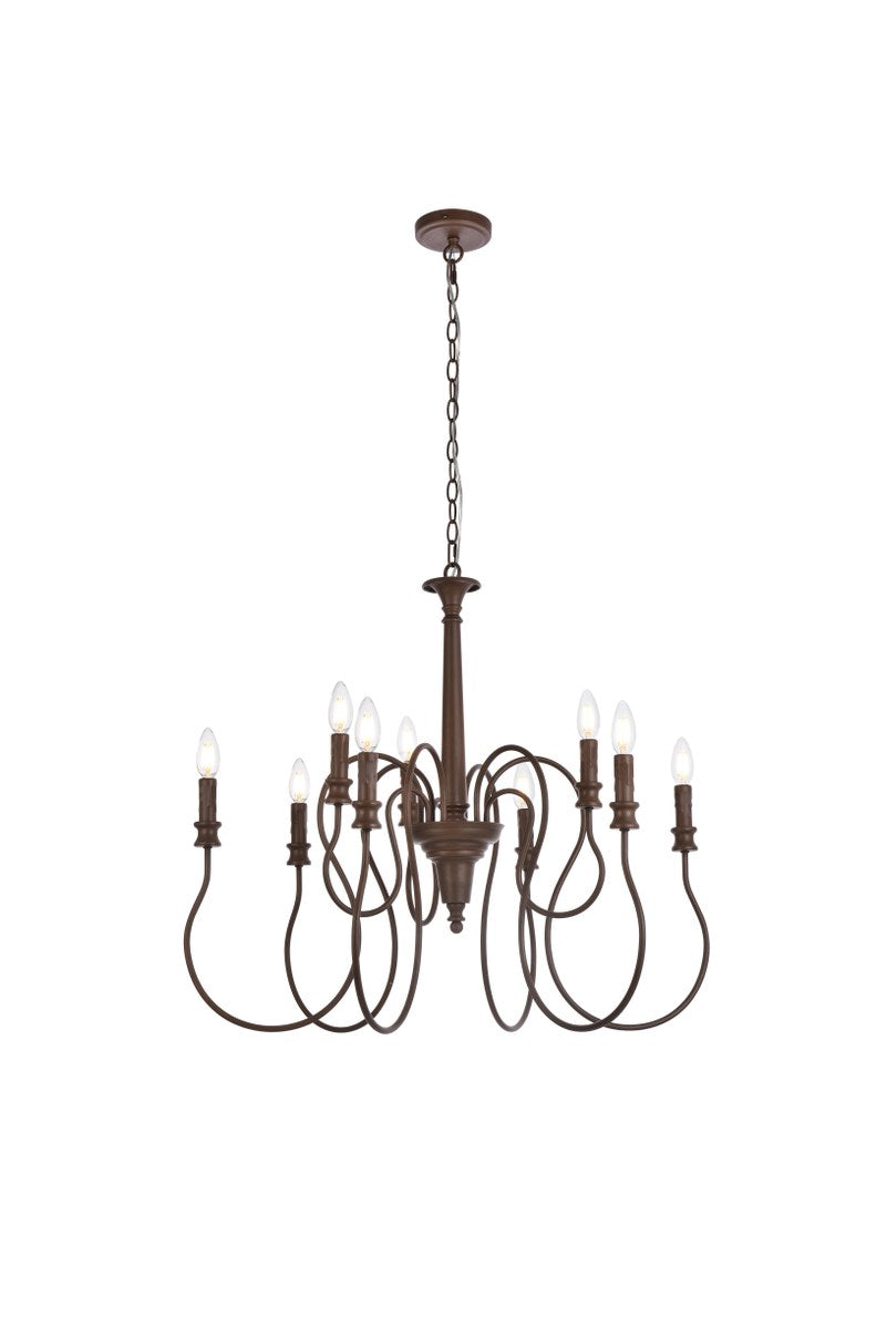 9 Lights Pendant In Weathered Oak by Living District