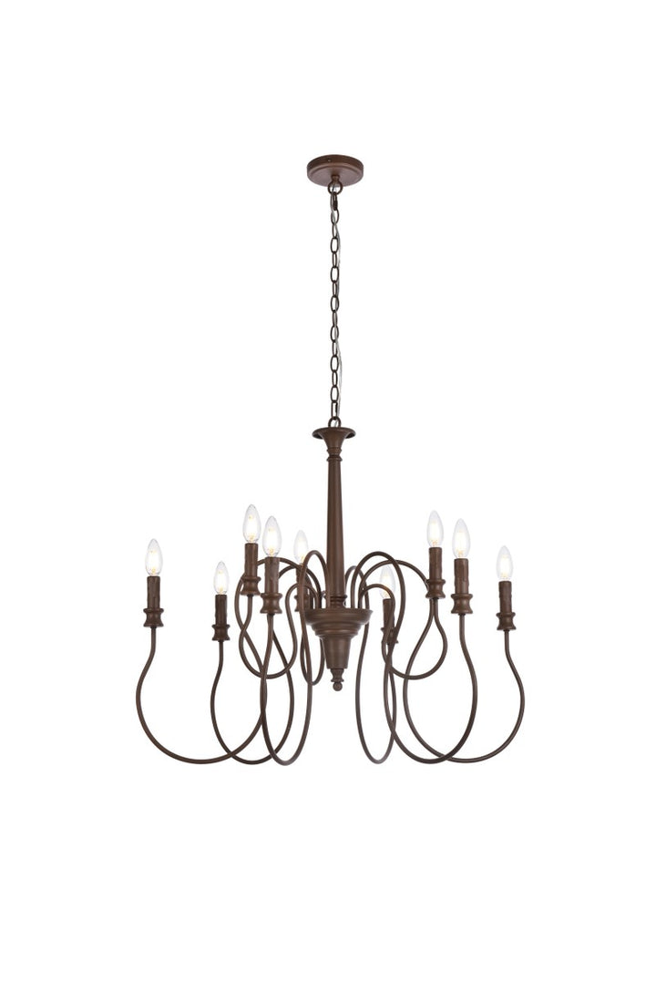 9 Lights Pendant In Weathered Oak by Living District