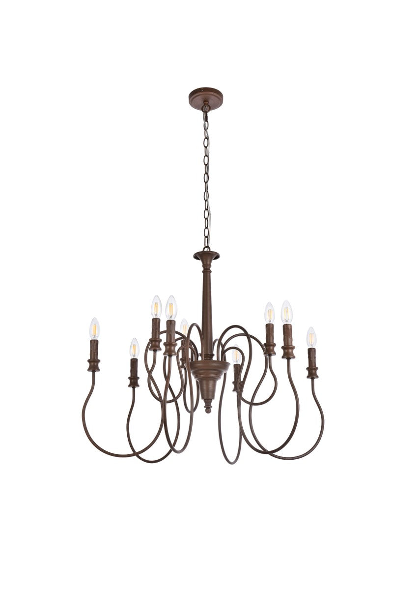 9 Lights Pendant In Weathered Oak