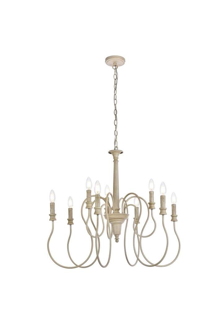 9 Lights Pendant In Weathered Dove by Living District