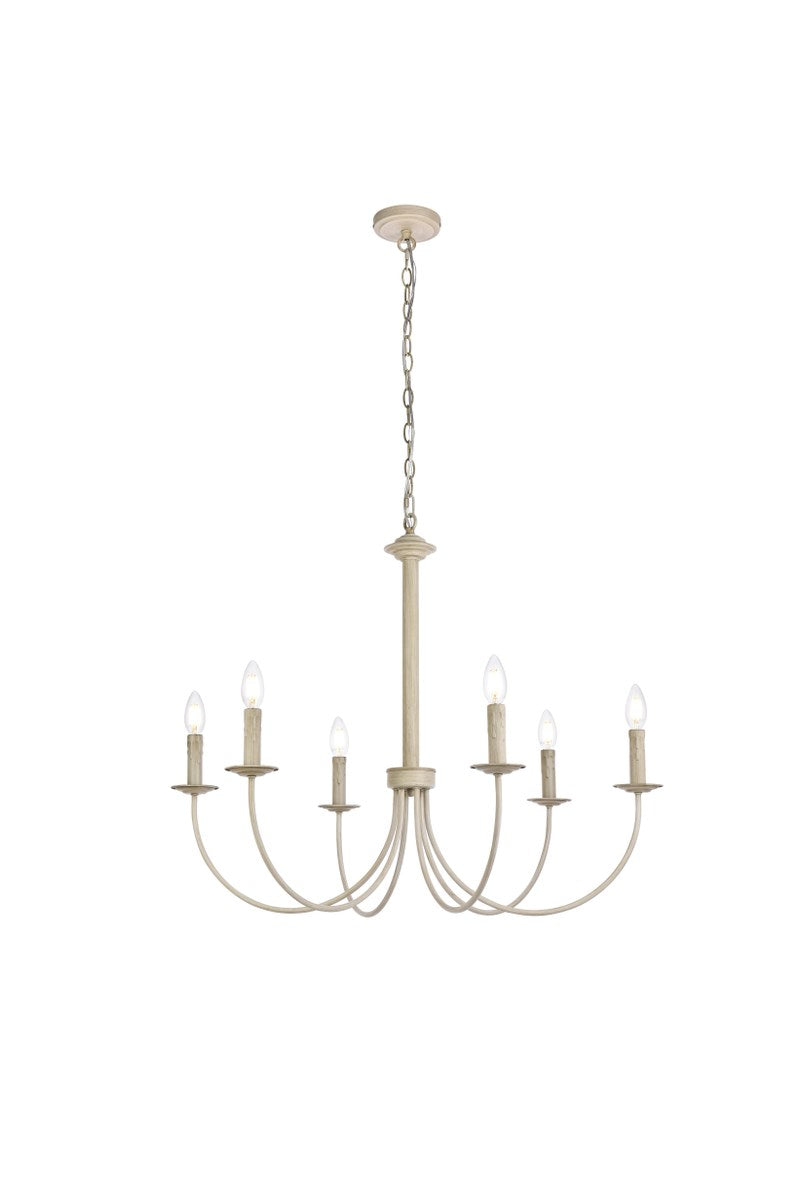 6 Lights Pendant In Weathered Dove by Living District