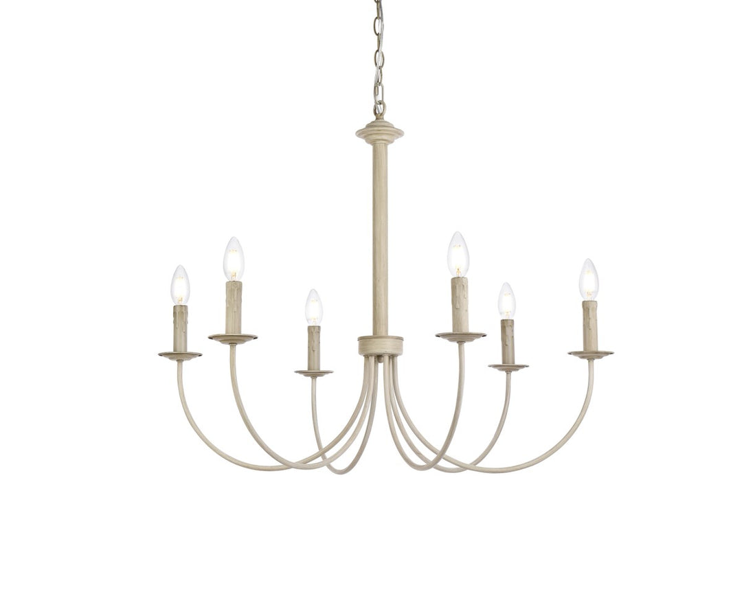 6 Lights Pendant In Weathered Dove
