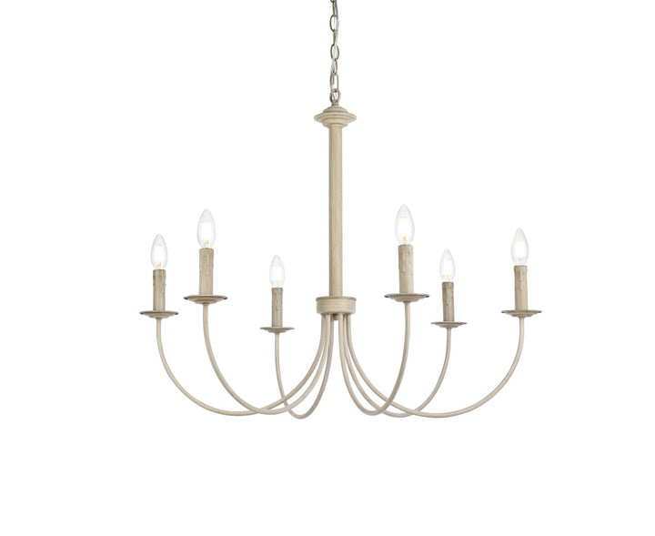 6 Lights Pendant In Weathered Dove