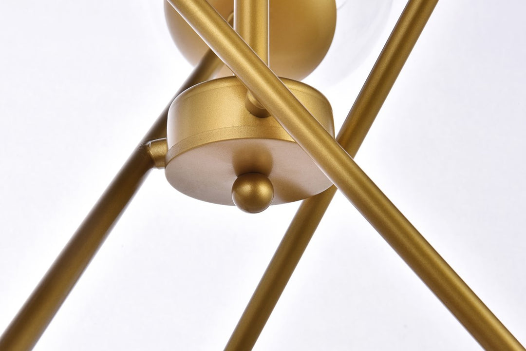 24 Inch Pendant In Brass With Clear Shade