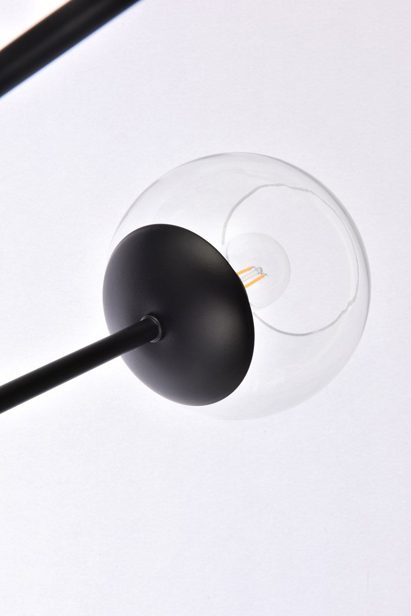 24 Inch Pendant In Black With Clear Shade