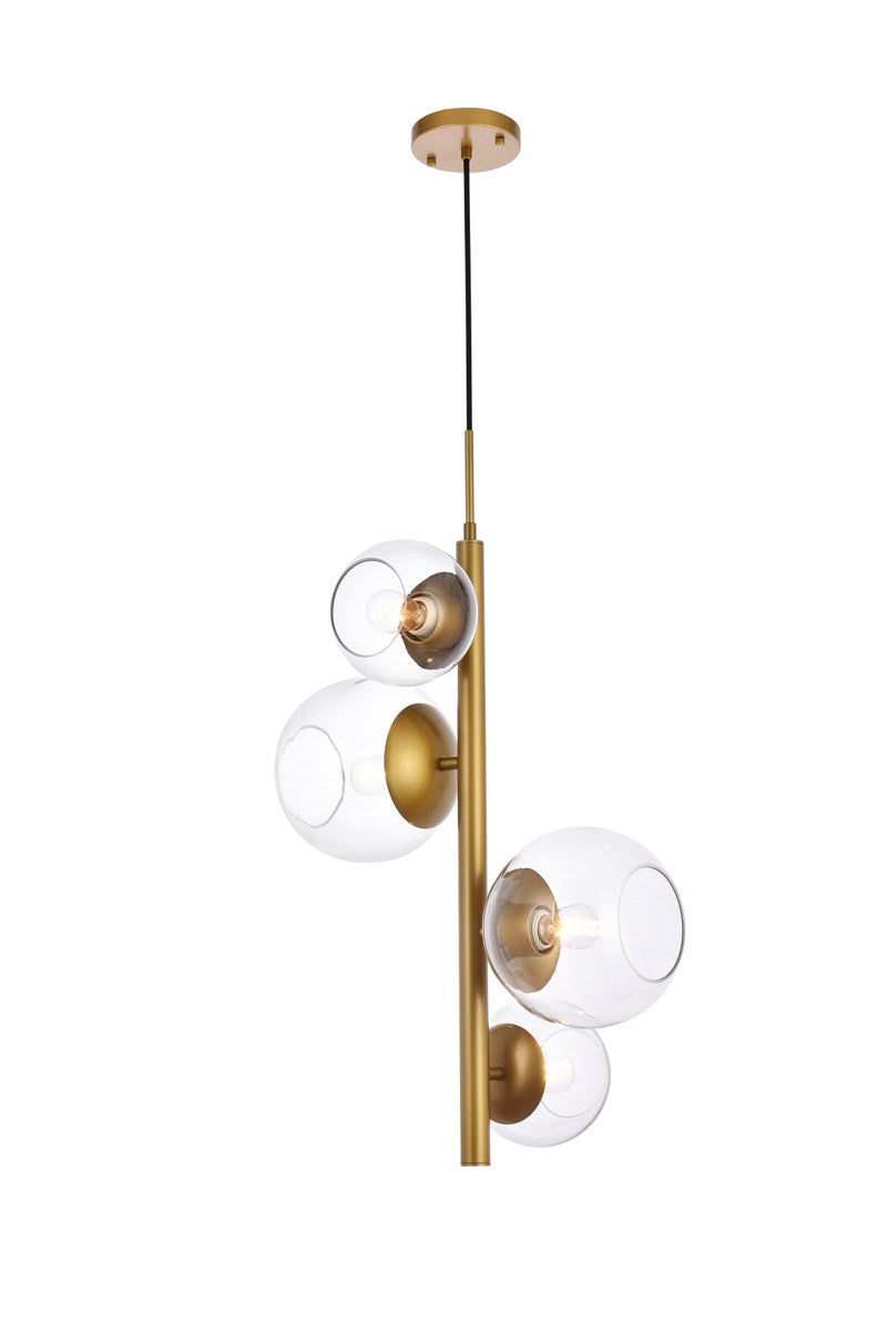 18 Inch Pendant In Brass With Clear Shade by Living District