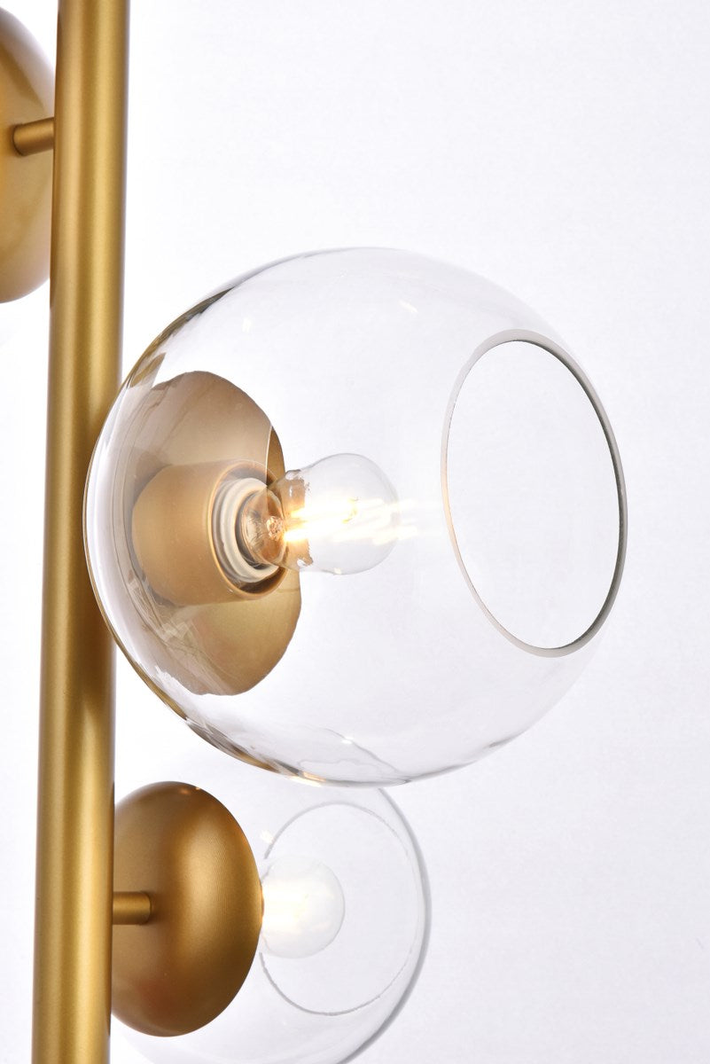 18 Inch Pendant In Brass With Clear Shade