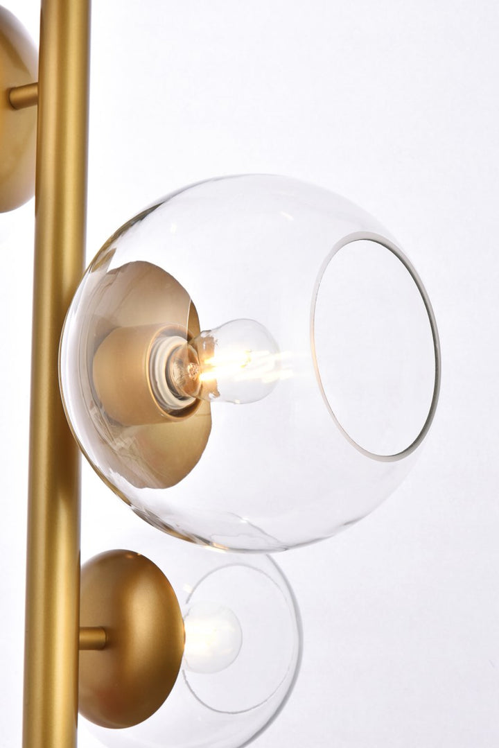 18 Inch Pendant In Brass With Clear Shade