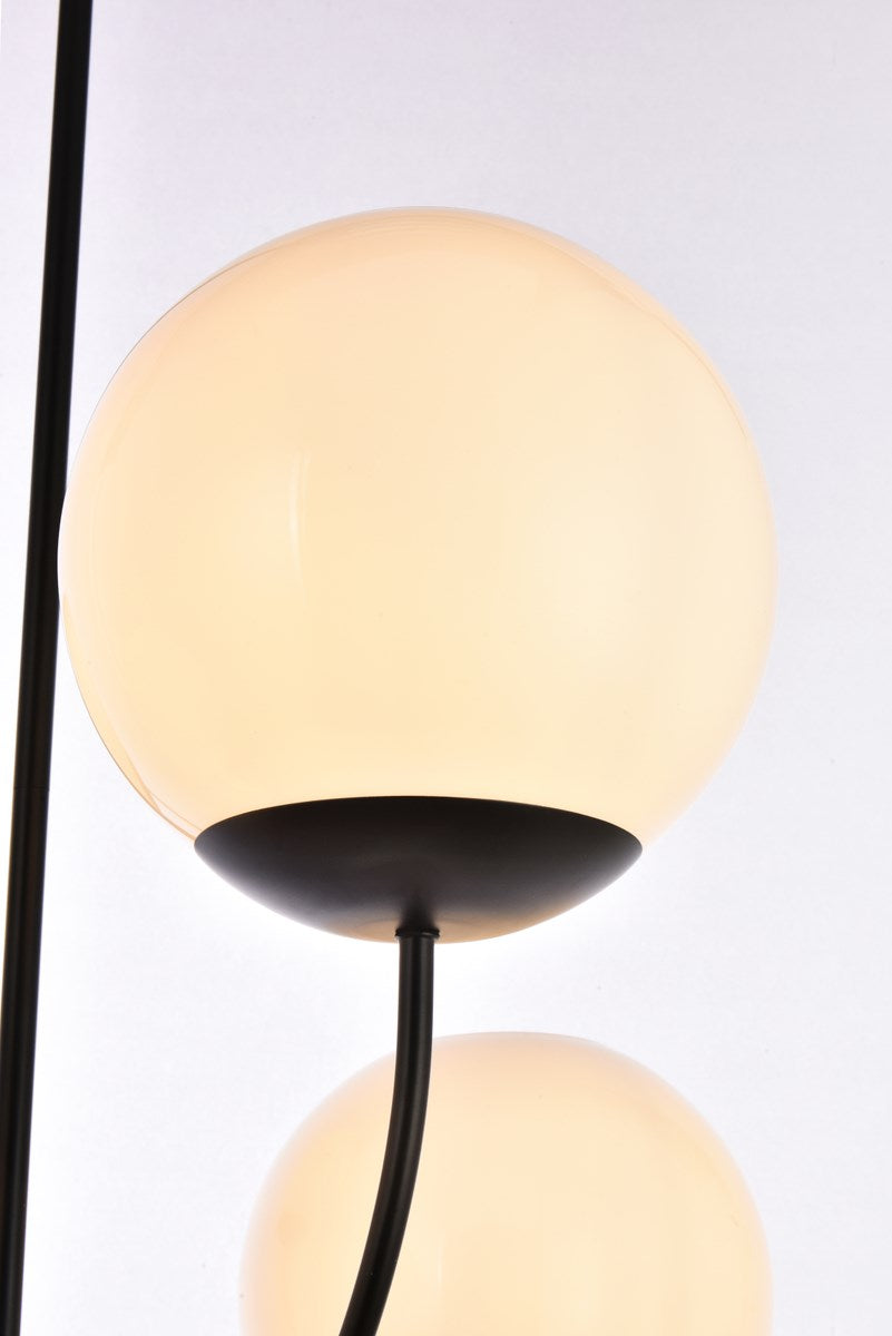 31.5 Inch Pendant In Black With White Shade