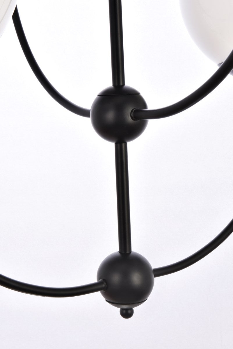 31.5 Inch Pendant In Black With White Shade