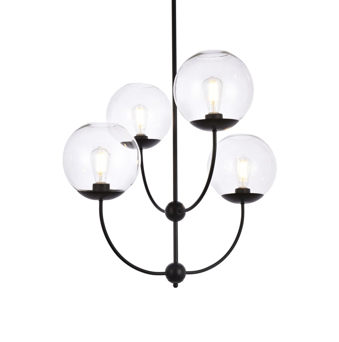 31.5 Inch Pendant In Black With Clear Shade