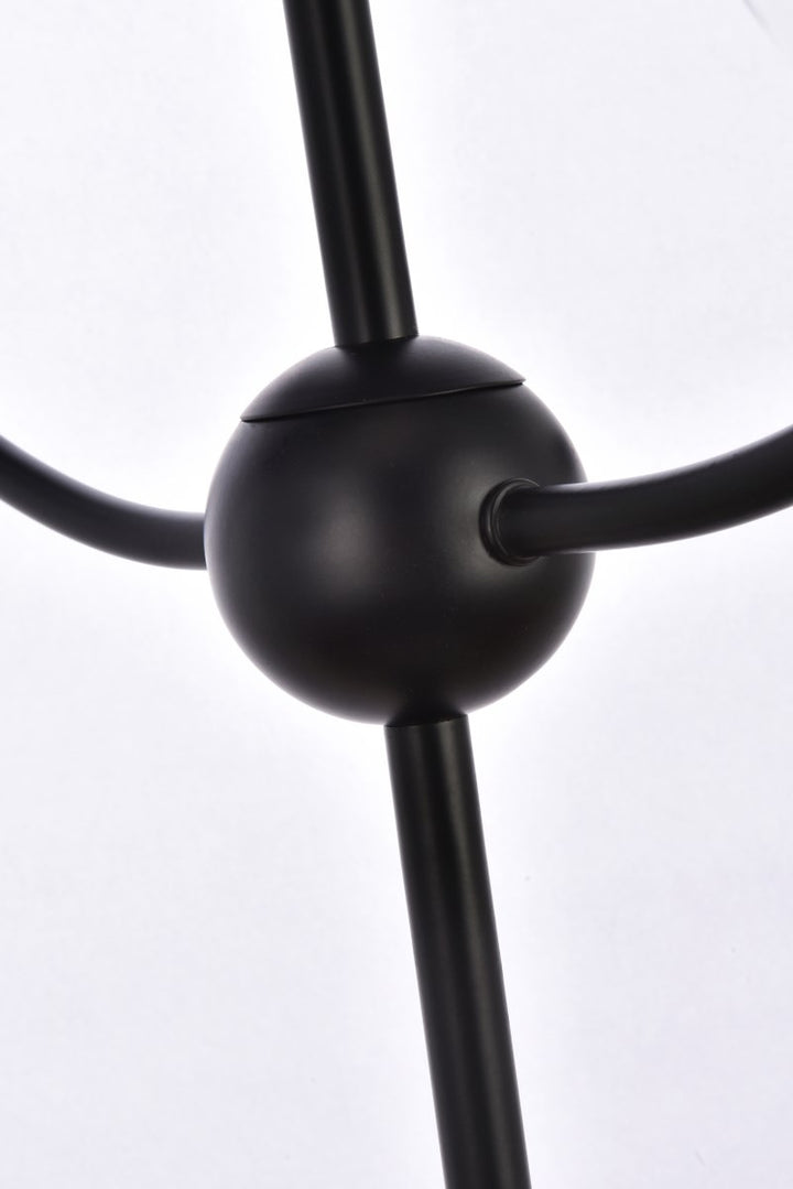 31.5 Inch Pendant In Black With Clear Shade