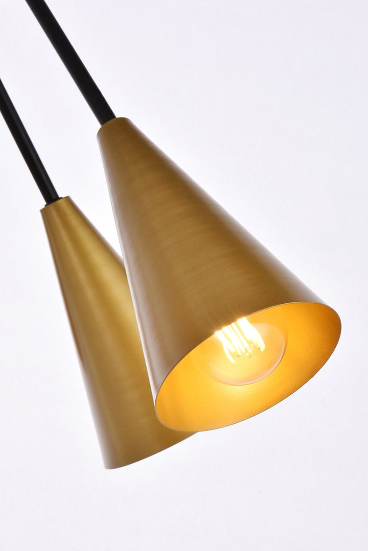 32 Inch Pendant In Black And Brass
