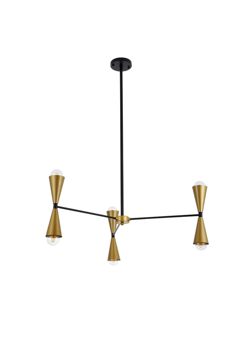 34 Inch Pendant In Black And Brass