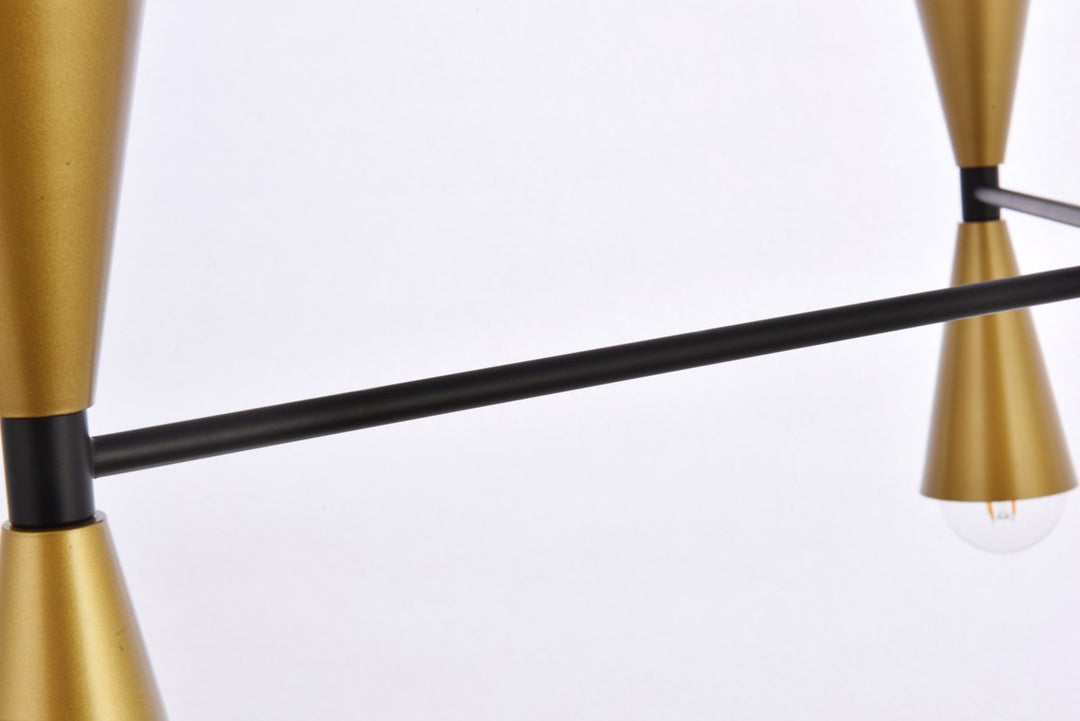 34 Inch Pendant In Black And Brass