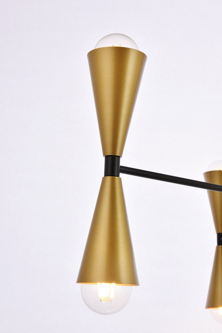 34 Inch Pendant In Black And Brass