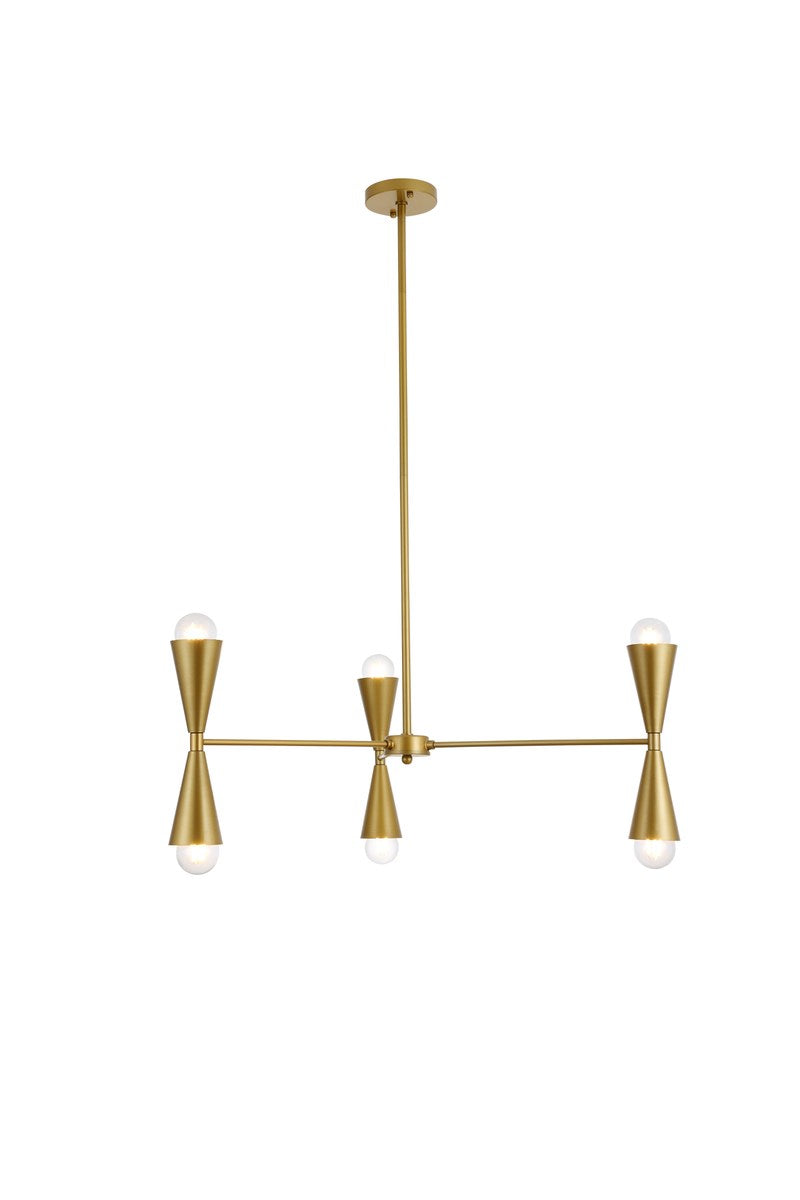 34 Inch Pendant In Brass by Living District