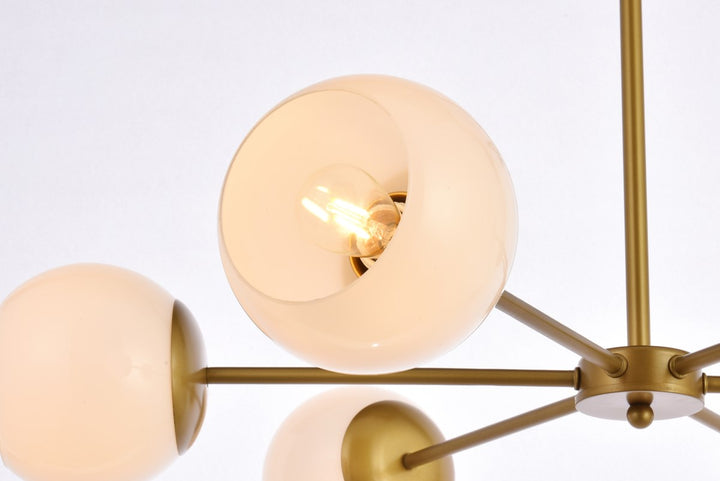 30 Inch Pendant In Brass With White Shade