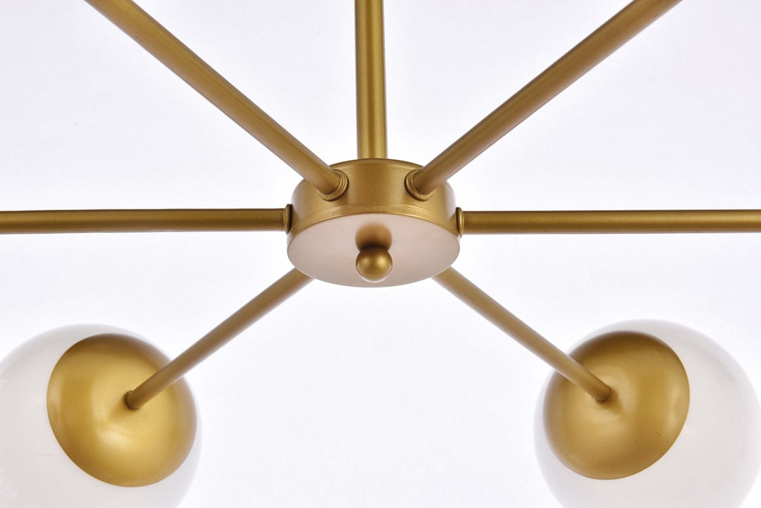 30 Inch Pendant In Brass With White Shade