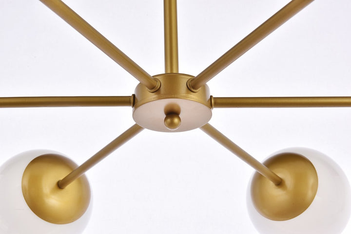 30 Inch Pendant In Brass With White Shade