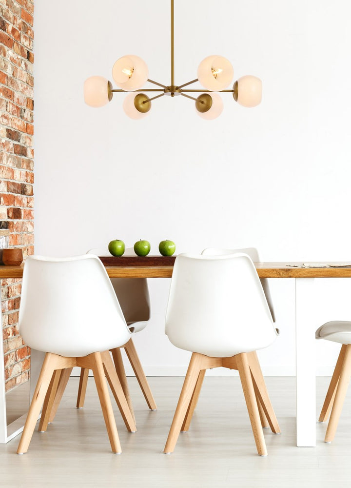 30 Inch Pendant In Brass With White Shade