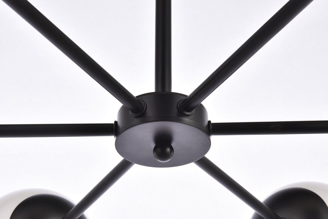 30 Inch Pendant In Black With White Shade