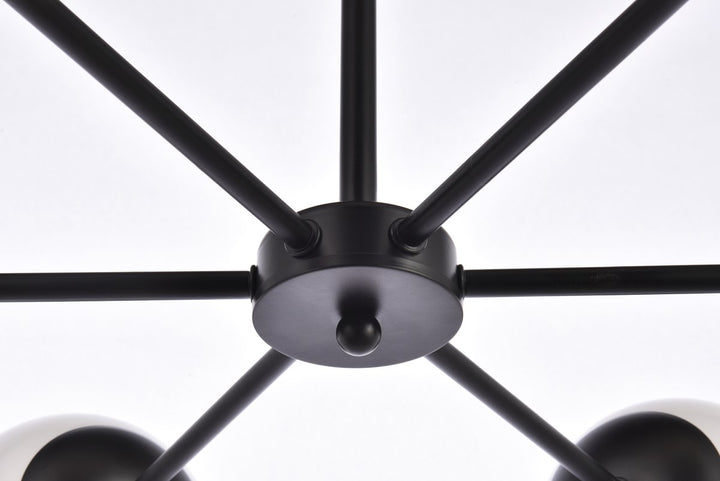 30 Inch Pendant In Black With White Shade