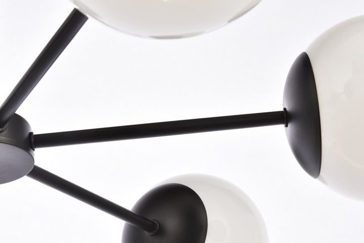 30 Inch Pendant In Black With White Shade