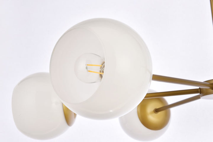 36 Inch Pendant In Brass With White Shade