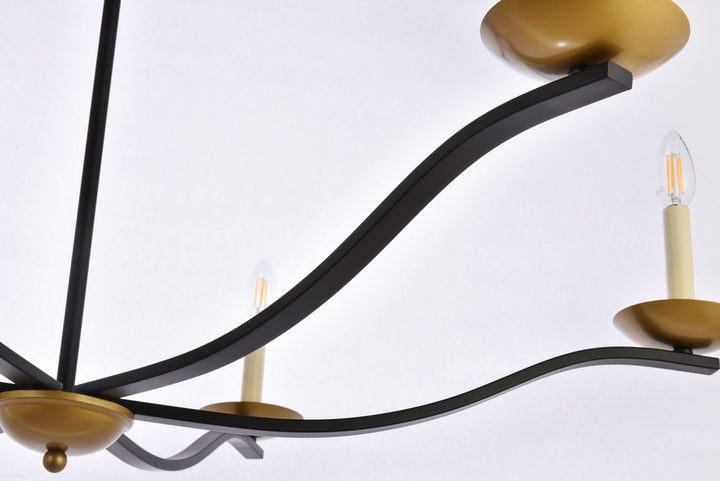 42 Inch Pendant In Black And Brass