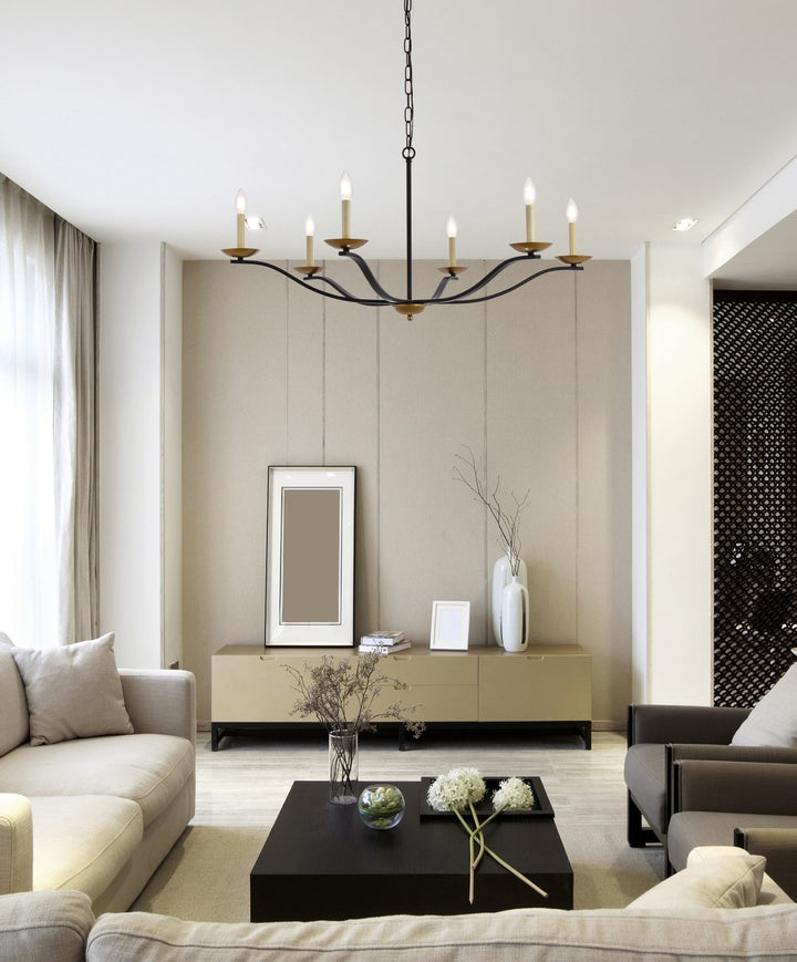 42 Inch Pendant In Black And Brass