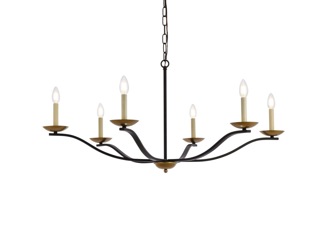 42 Inch Pendant In Black And Brass