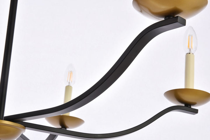 36 Inch Pendant In Black And Brass