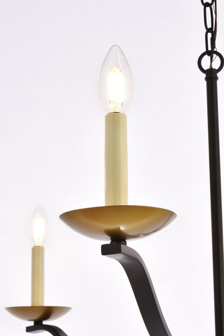 36 Inch Pendant In Black And Brass