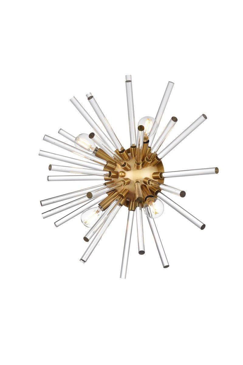 18 Inch Crystal Rod Wall Sconce In Gold