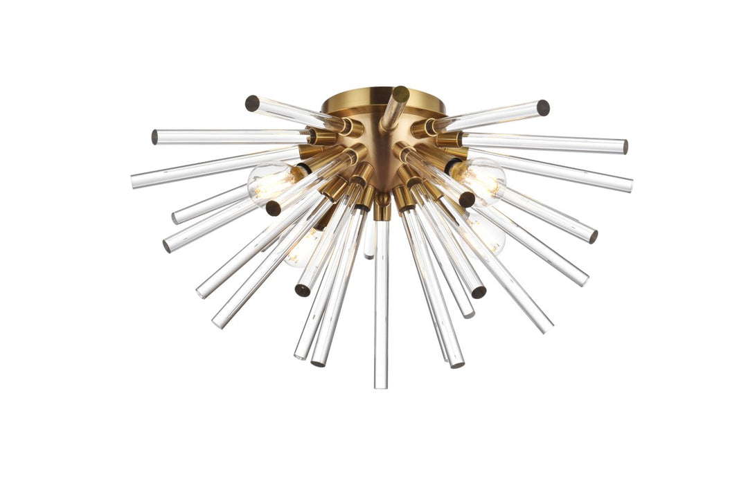 18 Inch Crystal Rod Wall Sconce In Gold