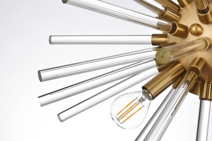 18 Inch Crystal Rod Wall Sconce In Gold