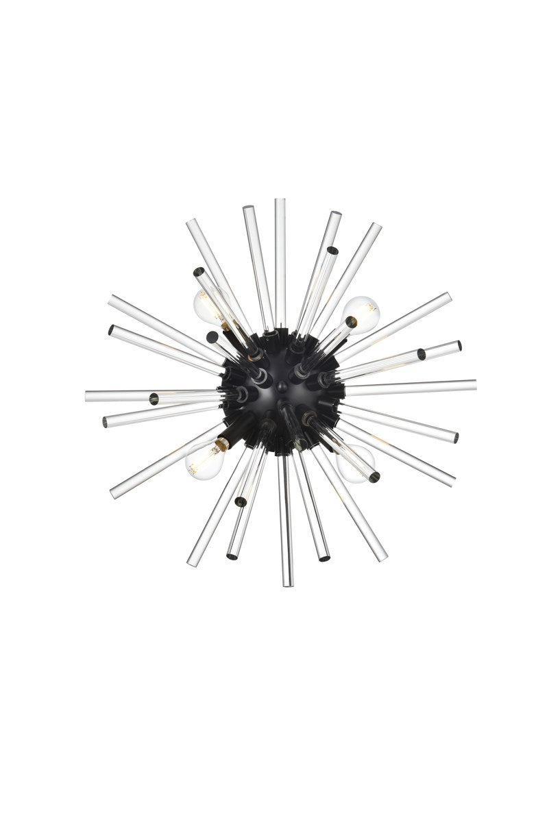 18 Inch Crystal Rod Wall Sconce In Black by Elegant Lighting