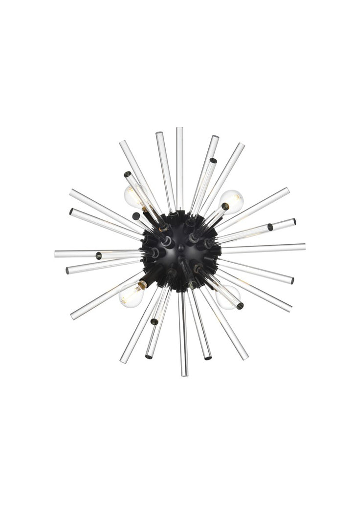 18 Inch Crystal Rod Wall Sconce In Black by Elegant Lighting