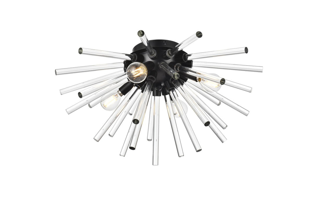 18 Inch Crystal Rod Wall Sconce In Black