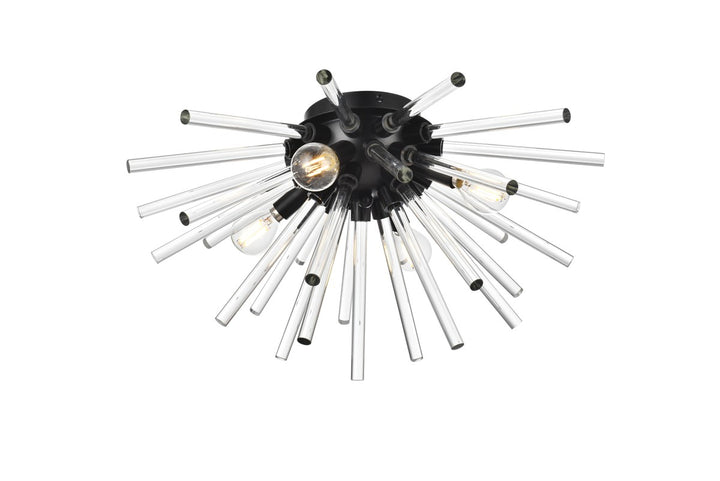 18 Inch Crystal Rod Wall Sconce In Black