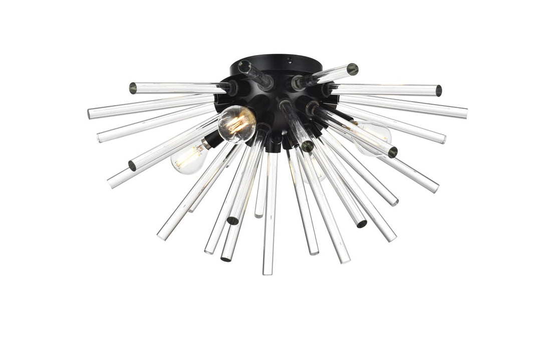 18 Inch Crystal Rod Wall Sconce In Black