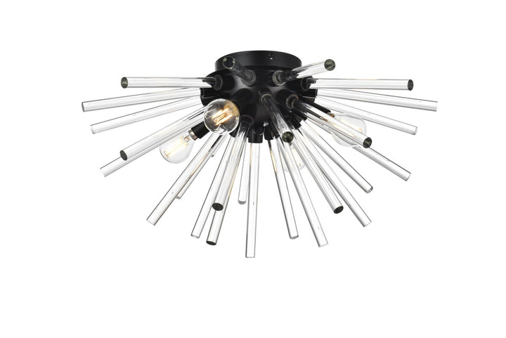 18 Inch Crystal Rod Wall Sconce In Black